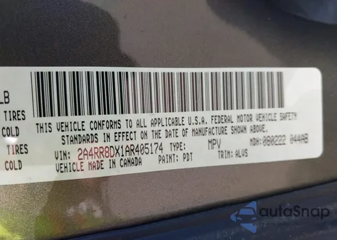 2010 Chrysler Town & Country Touring Plus из США, поврежденный, VIN 2A4RR8DX1AR405174